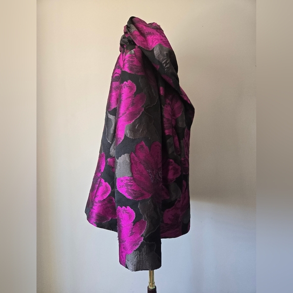 LAFAYETTE 148 Floral Dress Jacket - Pinky Purple and Gray. Size 14 - Picture 3 of 13